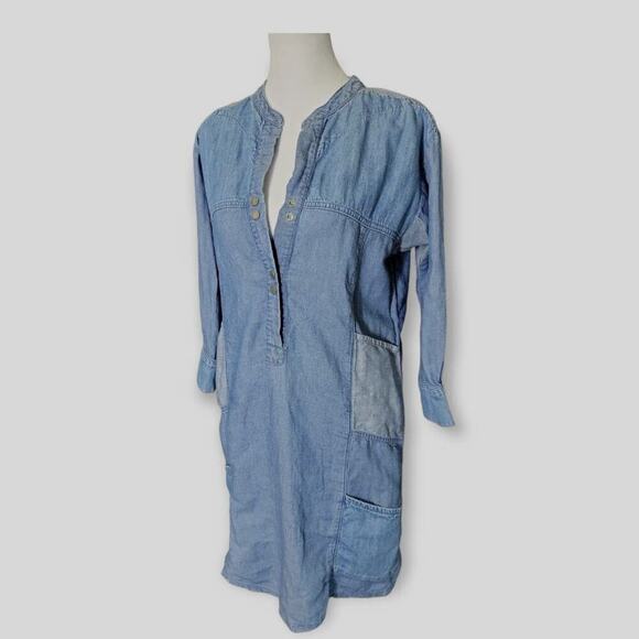 Etienne Marcel Women's Linen Blend Chambray Denim Shirt Dress Size XS - Picture 3 of 12